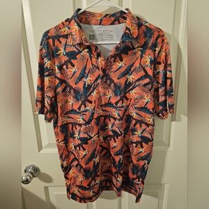 Grunt Style Mens Range Paradise Polo w/ Floral And Gun Print Golf Shirt Size S